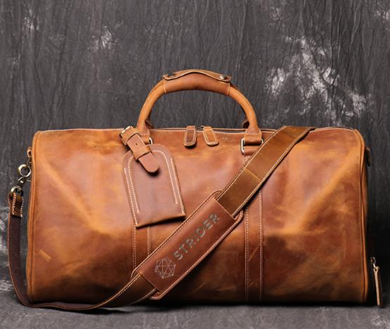 Leather Travel Duffel Bag